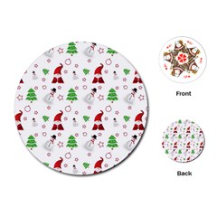 Santa Claus Snowman Christmas Xmas Playing Cards Single Design (round) by Amaryn4rt