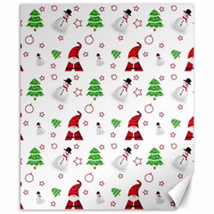 Santa Claus Snowman Christmas Xmas Canvas 8  X 10 