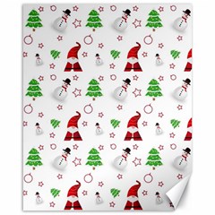 Santa Claus Snowman Christmas Xmas Canvas 16  X 20 