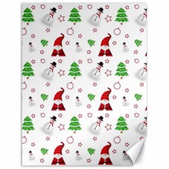 Santa Claus Snowman Christmas Xmas Canvas 18  X 24 