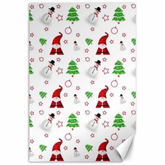 Santa Claus Snowman Christmas Xmas Canvas 24  X 36  by Amaryn4rt