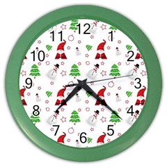 Santa Claus Snowman Christmas Xmas Color Wall Clock