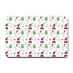 Santa Claus Snowman Christmas Xmas Small Doormat  by Amaryn4rt