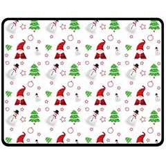 Santa Claus Snowman Christmas Xmas Fleece Blanket (medium)  by Amaryn4rt