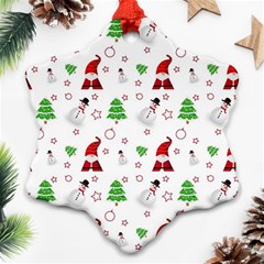 Santa Claus Snowman Christmas Xmas Snowflake Ornament (two Sides)