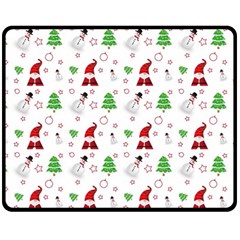 Santa Claus Snowman Christmas Xmas Double Sided Fleece Blanket (medium) 