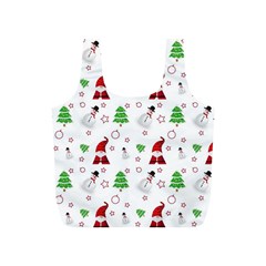 Santa Claus Snowman Christmas Xmas Full Print Recycle Bag (s) by Amaryn4rt