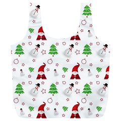 Santa Claus Snowman Christmas Xmas Full Print Recycle Bag (xl) by Amaryn4rt