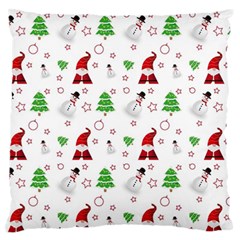 Santa Claus Snowman Christmas Xmas Large Flano Cushion Case (two Sides) by Amaryn4rt