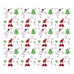 Santa Claus Snowman Christmas Xmas Double Sided Flano Blanket (small) 