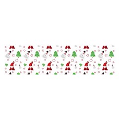 Santa Claus Snowman Christmas Xmas Oblong Satin Scarf (16  X 60 )