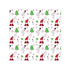 Santa Claus Snowman Christmas Xmas Square Satin Scarf (30  X 30 )