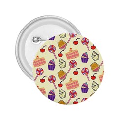 Food Illustration Cupcake Pattern Lollipop 2 25  Buttons by Amaryn4rt