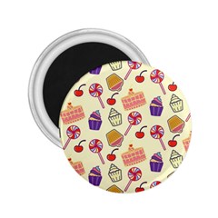 Food Illustration Cupcake Pattern Lollipop 2 25  Magnets by Amaryn4rt