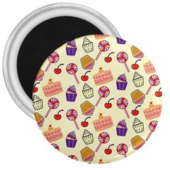 Food Illustration Cupcake Pattern Lollipop 3  Magnets by Amaryn4rt