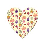 Food Illustration Cupcake Pattern Lollipop Heart Magnet Front