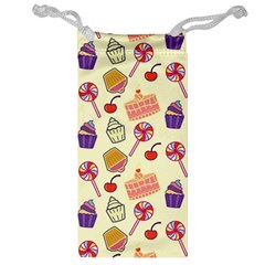 Food Illustration Cupcake Pattern Lollipop Jewelry Bag by Amaryn4rt