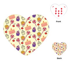 Food Illustration Cupcake Pattern Lollipop Playing Cards Single Design (heart) by Amaryn4rt