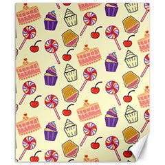 Food Illustration Cupcake Pattern Lollipop Canvas 8  X 10  by Amaryn4rt