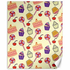 Food Illustration Cupcake Pattern Lollipop Canvas 16  X 20  by Amaryn4rt