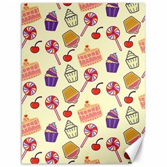 Food Illustration Cupcake Pattern Lollipop Canvas 18  X 24  by Amaryn4rt