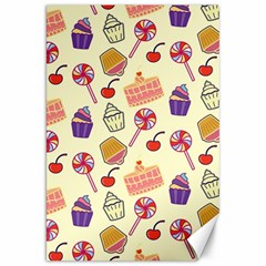 Food Illustration Cupcake Pattern Lollipop Canvas 20  X 30  by Amaryn4rt