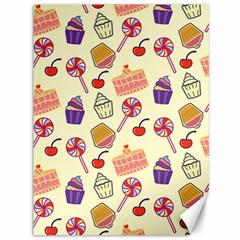 Food Illustration Cupcake Pattern Lollipop Canvas 36  X 48  by Amaryn4rt