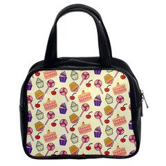 Food Illustration Cupcake Pattern Lollipop Classic Handbag (two Sides) by Amaryn4rt