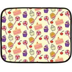 Food Illustration Cupcake Pattern Lollipop Fleece Blanket (mini) by Amaryn4rt