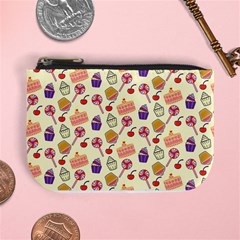 Food Illustration Cupcake Pattern Lollipop Mini Coin Purse by Amaryn4rt