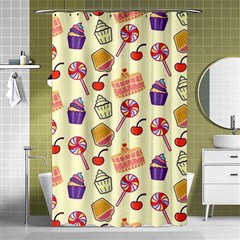 Food Illustration Cupcake Pattern Lollipop Shower Curtain 48  X 72  (small)  by Amaryn4rt