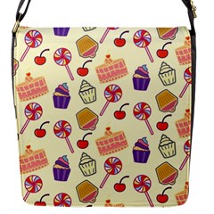 Food Illustration Cupcake Pattern Lollipop Flap Closure Messenger Bag (s) by Amaryn4rt