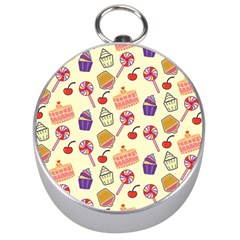 Food Illustration Cupcake Pattern Lollipop Silver Compasses by Amaryn4rt