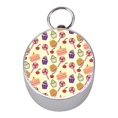 Food Illustration Cupcake Pattern Lollipop Mini Silver Compasses by Amaryn4rt