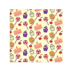 Food Illustration Cupcake Pattern Lollipop Square Satin Scarf (30  X 30 ) by Amaryn4rt