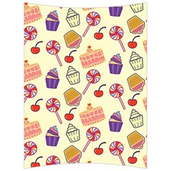 Food Illustration Cupcake Pattern Lollipop Back Support Cushion by Amaryn4rt