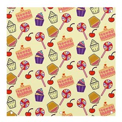 Food Illustration Cupcake Pattern Lollipop Banner And Sign 4  X 4  by Amaryn4rt