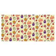 Food Illustration Cupcake Pattern Lollipop Banner And Sign 8  X 4 