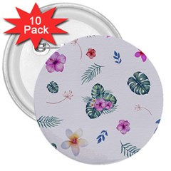 Template-flower 3  Buttons (10 Pack)  by nateshop