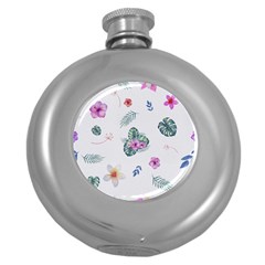 Template-flower Round Hip Flask (5 Oz) by nateshop