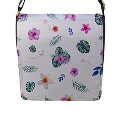 Template-flower Flap Closure Messenger Bag (l) by nateshop