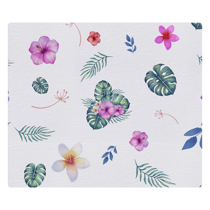 Template-flower Double Sided Flano Blanket (Small) 