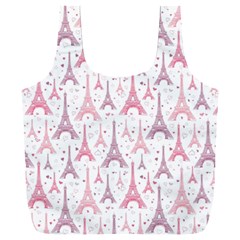 Eiffel Tower Pattern Wallpaper Full Print Recycle Bag (xxl) by Amaryn4rt