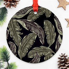 Jungle Sheets Tropical Pattern Round Ornament (two Sides)