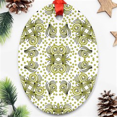 Illustration Abstract Background Pattern Texture Design Oval Ornament (two Sides)