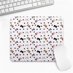 Illustration Cartoon Cat Paw Background Pattern Cute Large Mousepads by Amaryn4rt