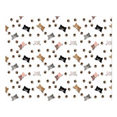 Illustration Cartoon Cat Paw Background Pattern Cute Double Sided Flano Blanket (large)  by Amaryn4rt