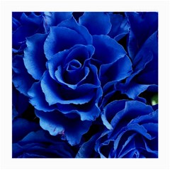 Blue Roses Flowers Plant Romance Medium Glasses Cloth (2 Sides) by Wegoenart