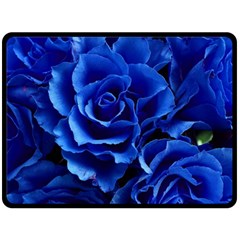 Blue Roses Flowers Plant Romance Fleece Blanket (large)  by Wegoenart