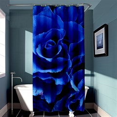 Blue Roses Flowers Plant Romance Shower Curtain 36  X 72  (stall)  by Wegoenart